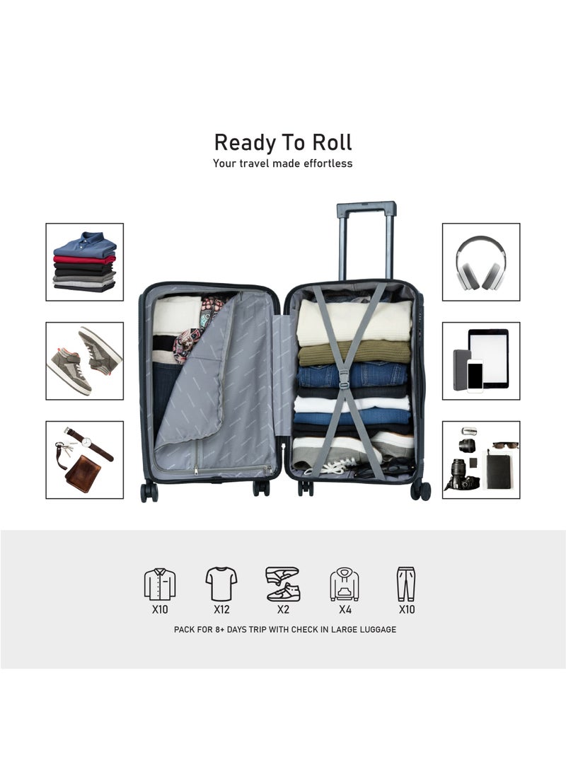 ايجل اكسبريس حقيبة السفر الترولي إيجل إكسبريس كروزر إيليت بحجم 28 بوصة وهيكل صلب وخفيف الوزن من البولي بروبيلين (PP) – رمادي داكن - Image 4